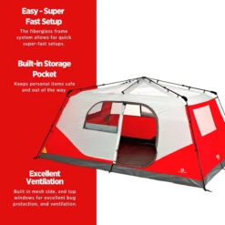 Outbound QuickCamp 3-Season Instant Camping Cabin Tent W/ Rain Fly & Carry Bag -Cheap BobwardsStore 1607802 1200 auto