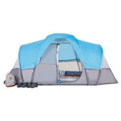Outbound 8-Person Dome Tent W/ Rain Fly & Carry Bag -Cheap BobwardsStore NWEB OUTBND DOME TENT W CARRY BAG Gray Blue 8 Person